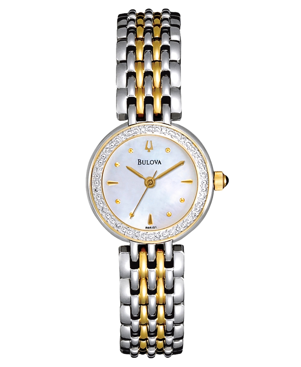 Bulova Watch, Womens Diamond Accent Two Tone Stainless Steel Bracelet
