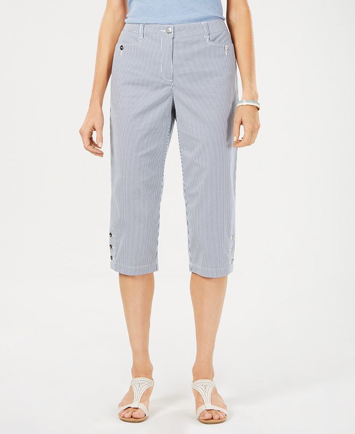 Karen Scott Striped Capris, Created for Macy's & Reviews Pants