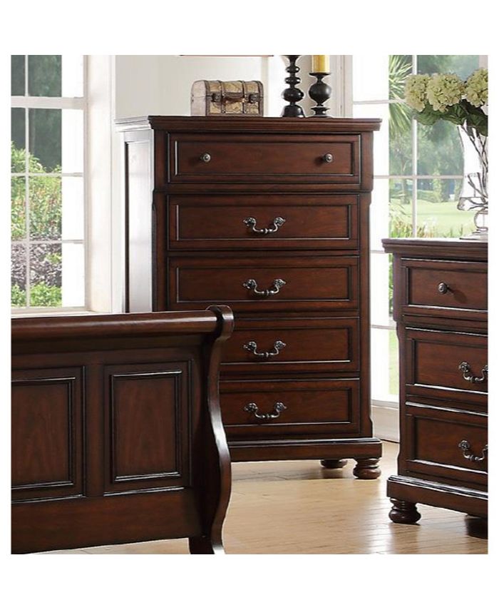 Benzara Absolute Classic Pine Wood Chest Dark Brown Reviews Furniture Macy S