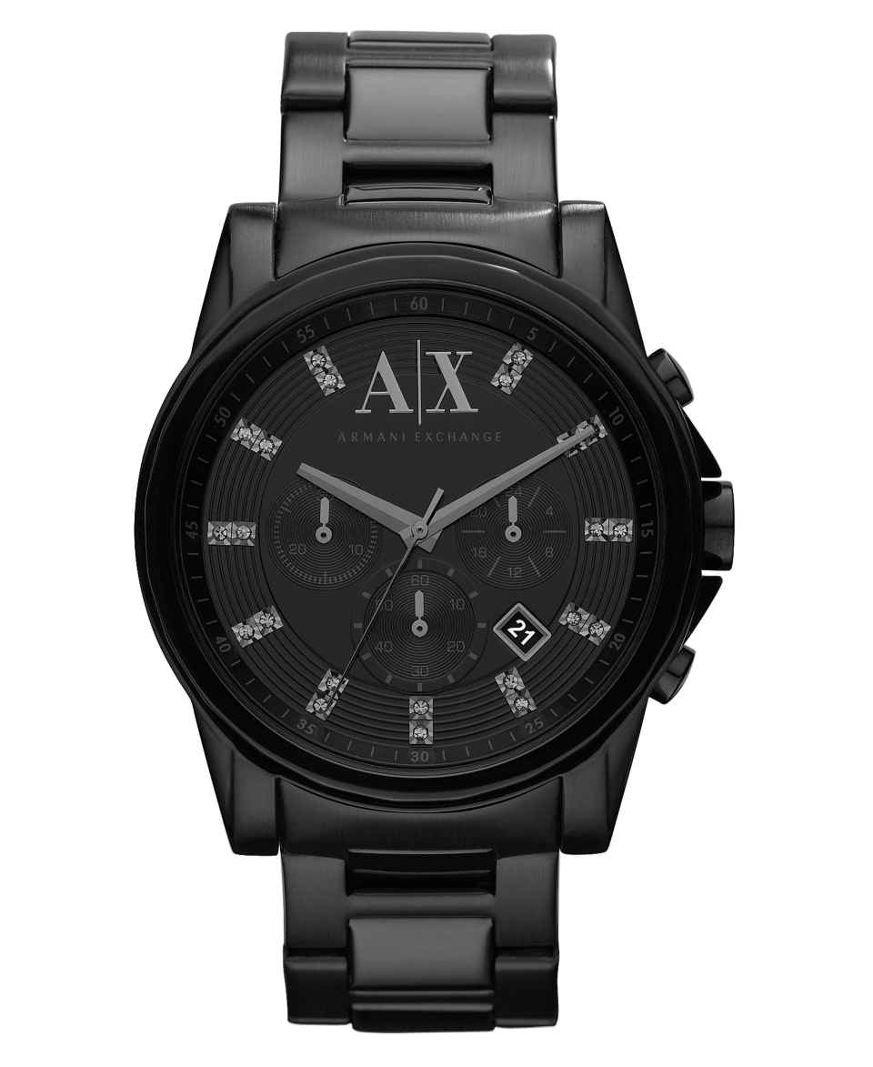 AX Armani Exchange Watch, Mens Chronograph Black Ion Plated Stainless Steel Bracelet 45mm AX2093   Watches   Jewelry & Watches