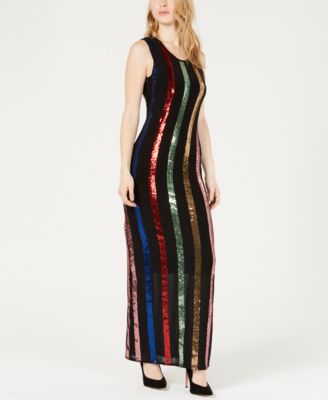rainbow sequin maxi dress