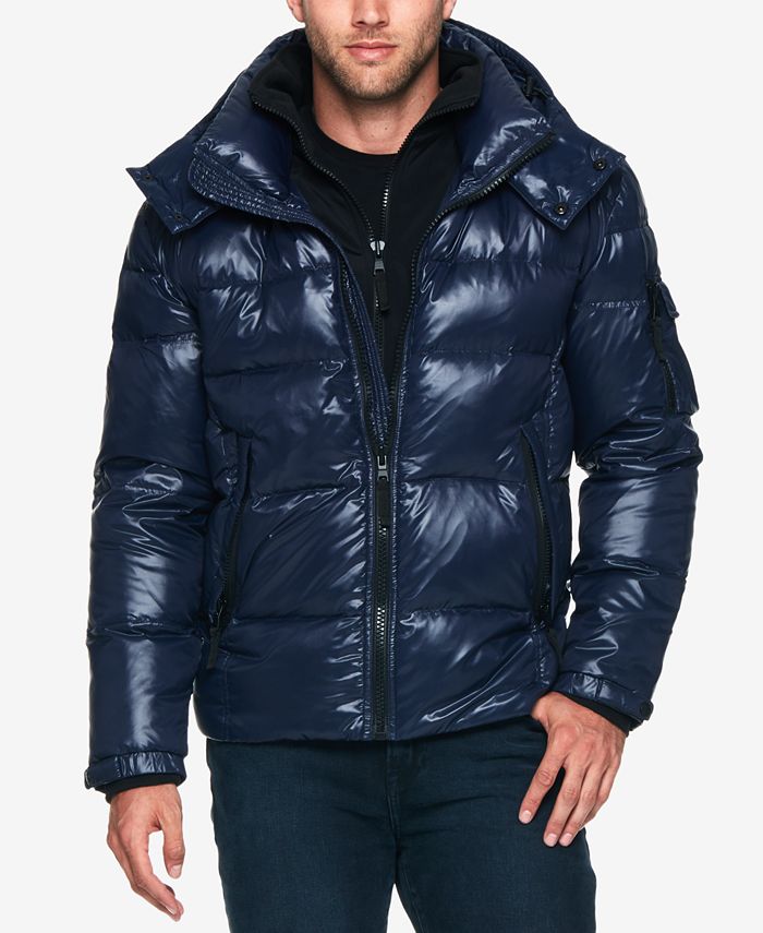 S13 Men's Quilted Down Hooded Puffer Jacket & Reviews - Coats & Jackets ...