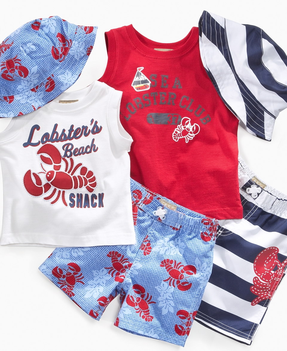 Kids Headquaters Baby Swimwear Set, Baby Boys 3 Piece Lobster Swimwear 