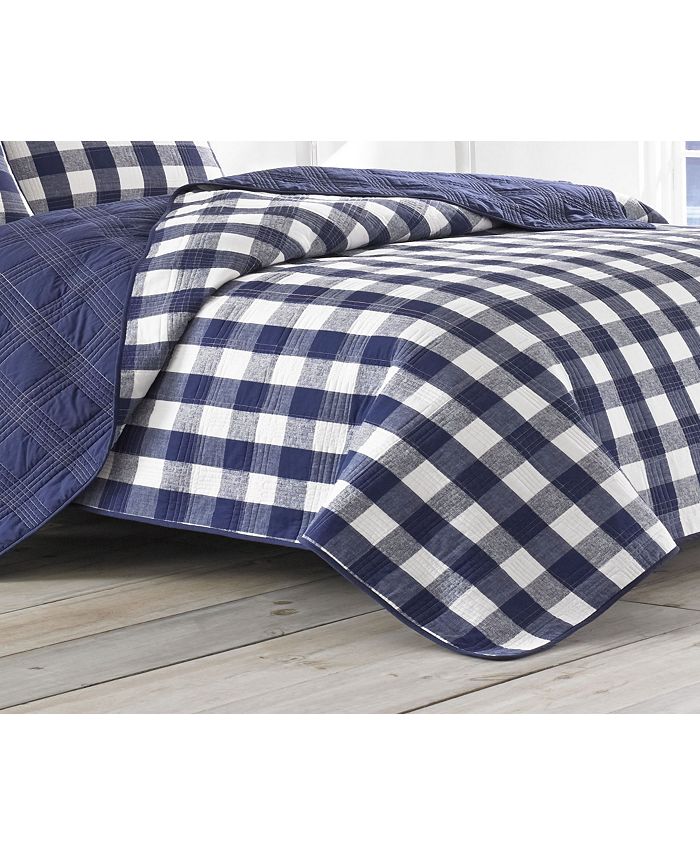 Eddie Bauer Lake House Plaid Blue King Quilt Set & Reviews Quilts