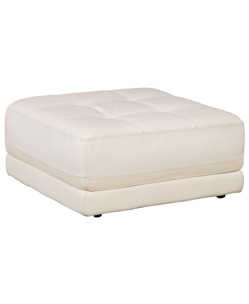 Vice Versa Leather Ottoman, 33W x 33D x 17H