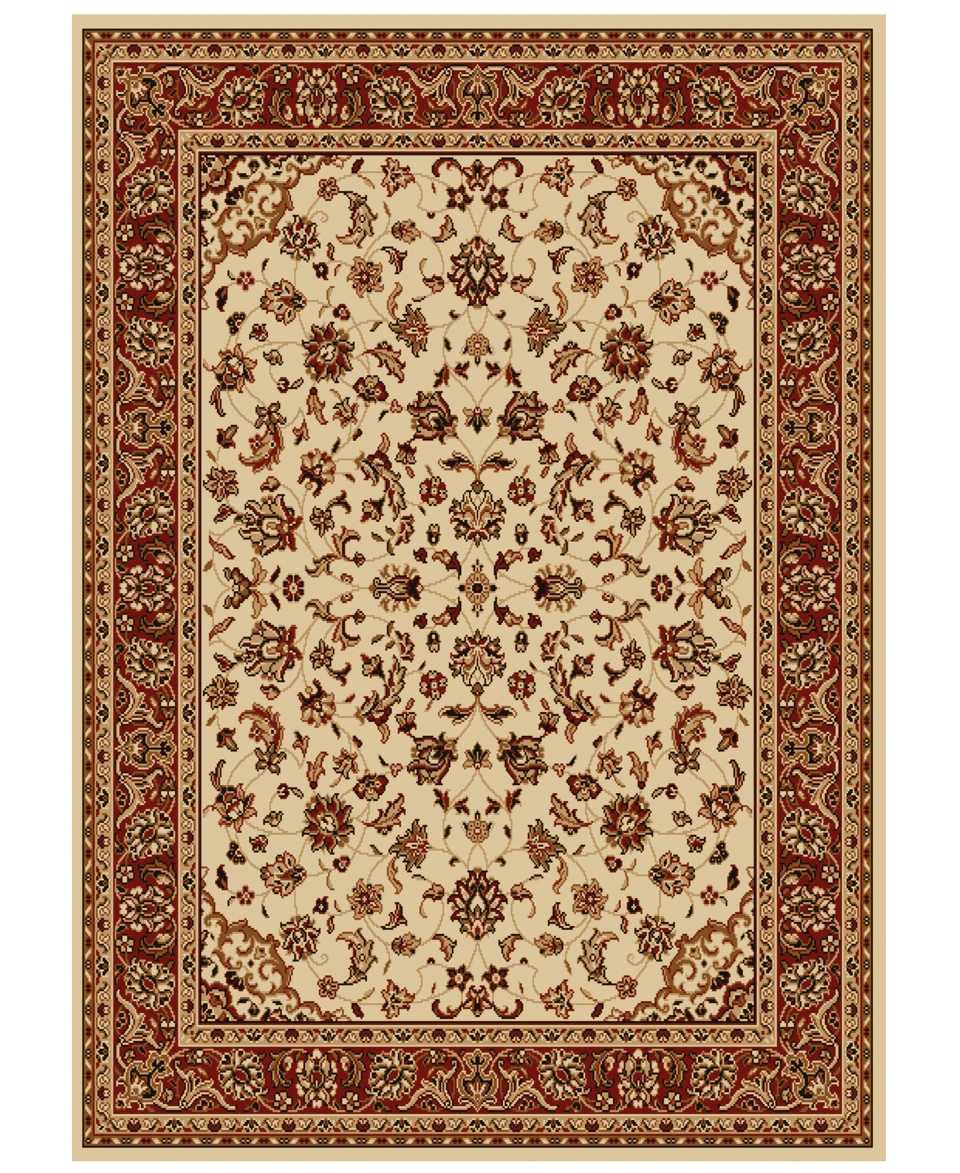 Kenneth Mink Florence Collection 4 Pc. Set, Kashan Ivory/Brick   Rugs