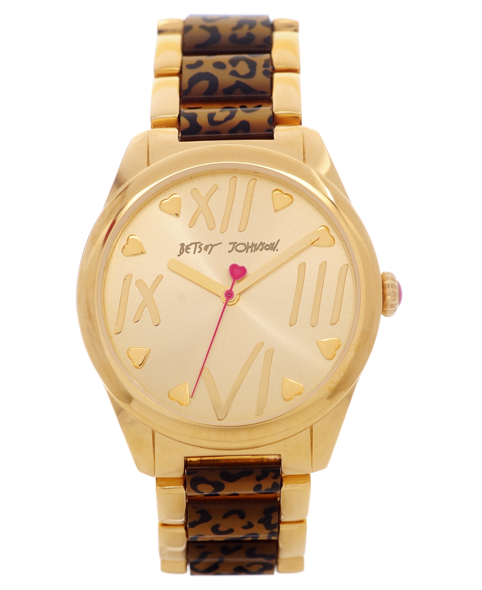Betsey Johnson Watch, Womens Gold tone and Leopard Polycarbonate