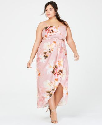 plus size pink floral dress