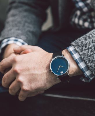 movado museum classic leather strap
