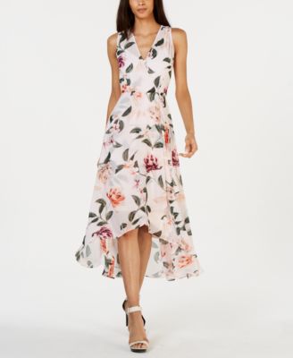 calvin klein floral print high low dress