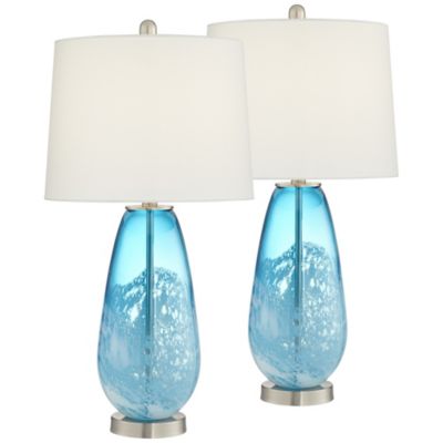 blue table lamps set of 2