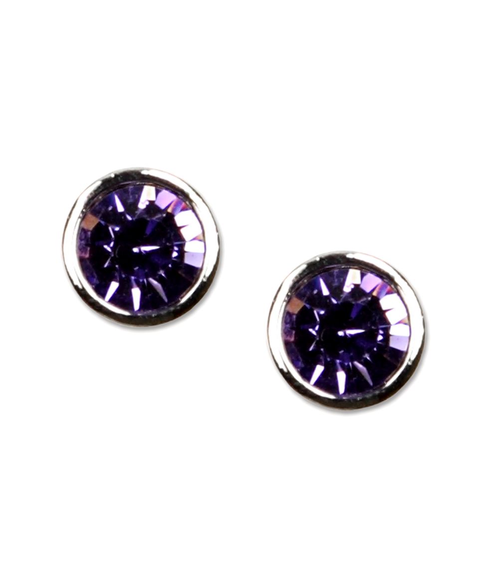 Givenchy Earrings, Violet Glass Stud Earrings