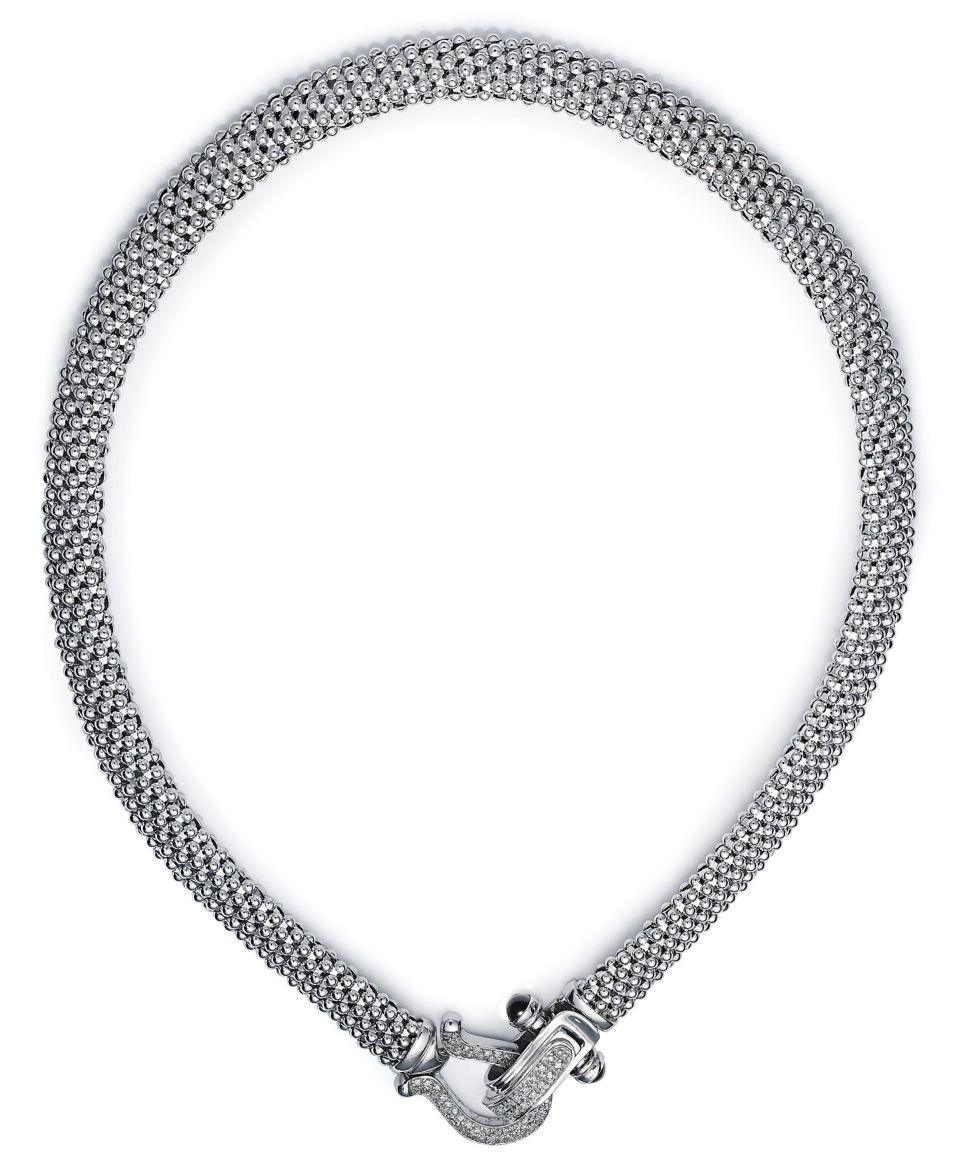 Diamond Necklace, Sterling Silver Diamond Mesh Necklace (5/8 ct. t.w.)