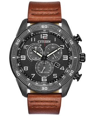 Citizen Drive От Citizen Eco-Drive Мужские часы LTR на коричневом кожаном ремешке диаметром 45 мм