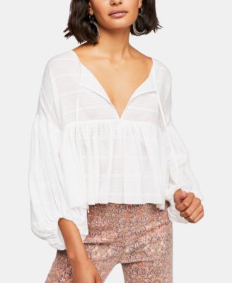 beaumont mews cropped peasant top