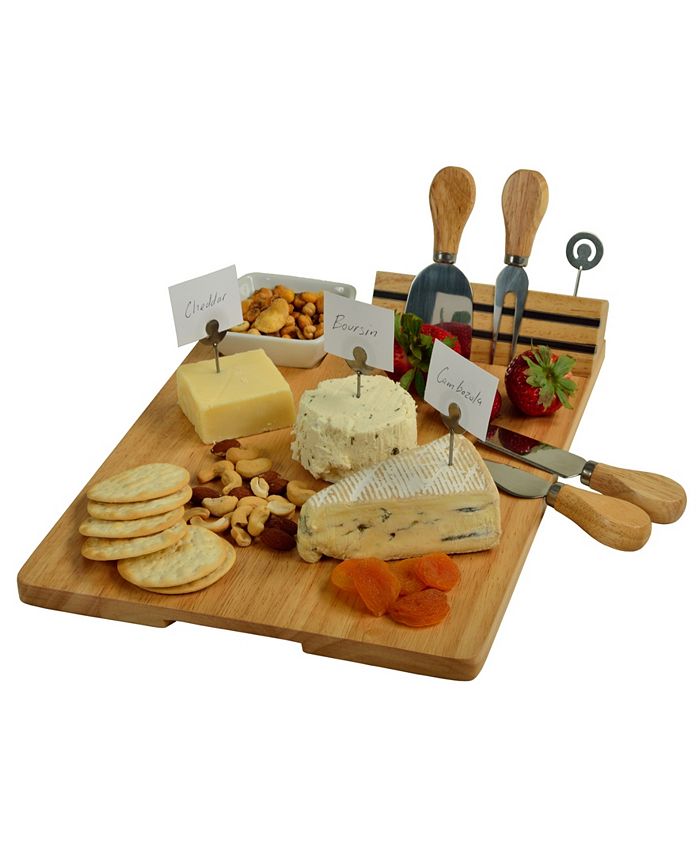 Picnic At Ascot Windsor hardwood Cheese Board Set Tools, Cheese