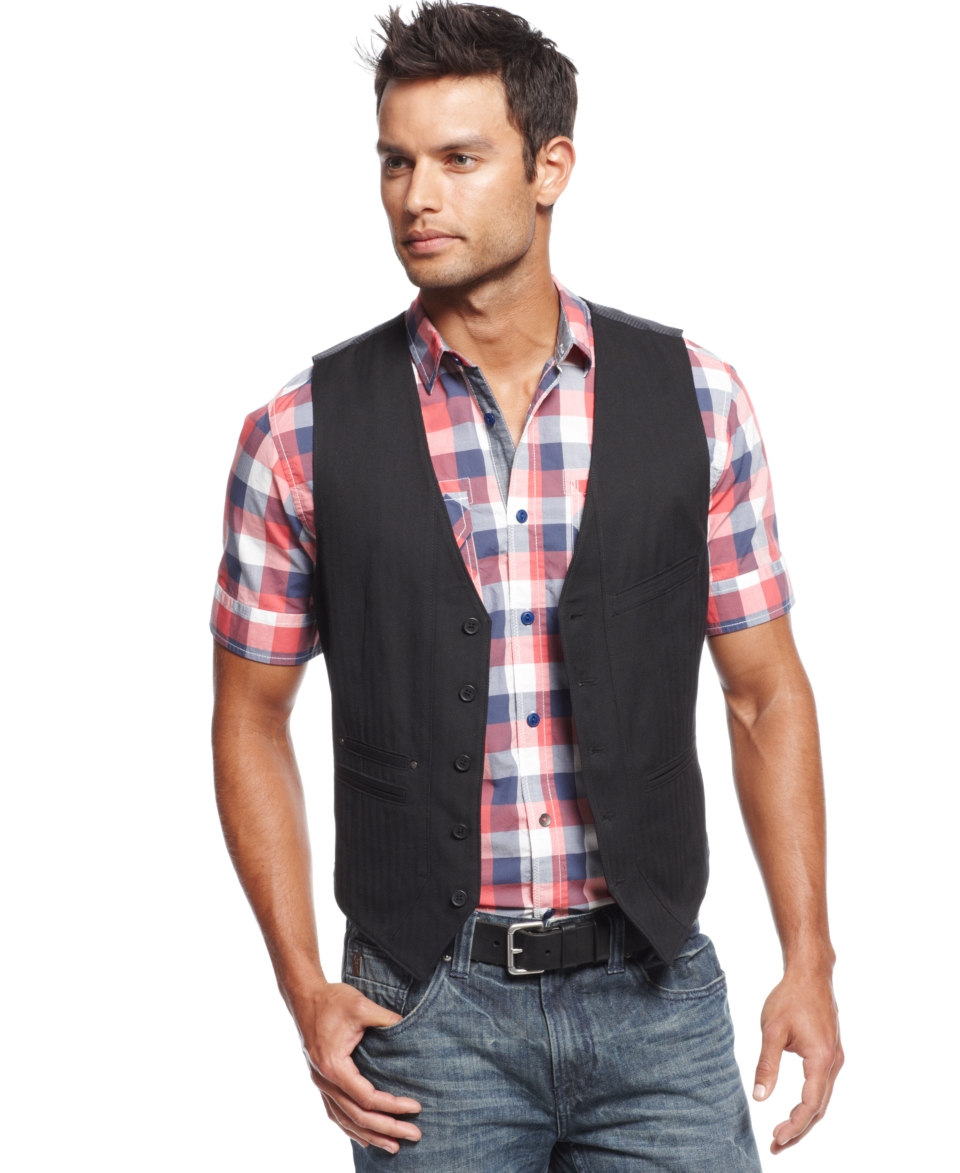 Marc Ecko Cut & Sew Vest, Button Front Vest