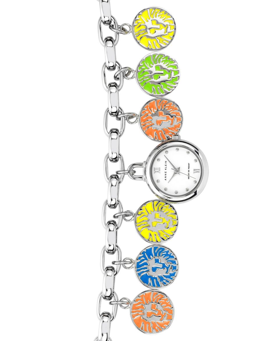 Anne Klein Watch, Womens Silver Tone Charm Bracelet 22mm 10 9767CHRM   Watches   Jewelry & Watches