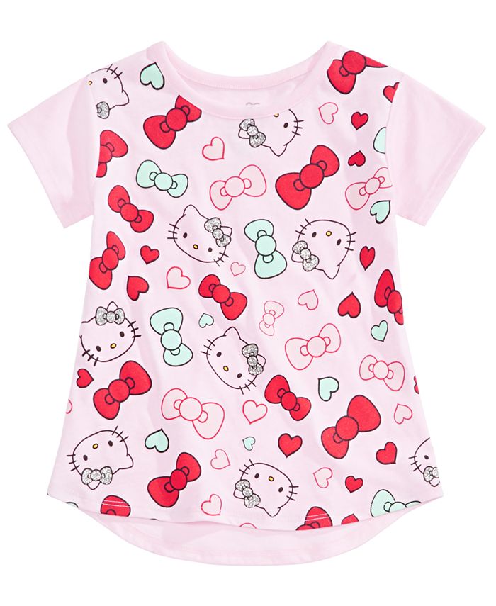 Hello Kitty Little Girls Bow Print T Shirt Reviews Shirts Tops Kids Macy S