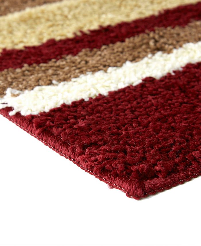 Home Dynamix Avalon NonSlip Stripe Shaggy Bath Mat & Reviews Bath