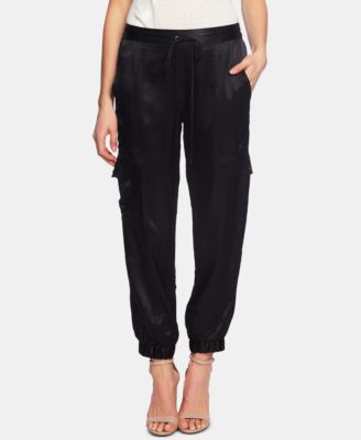satin cargo joggers
