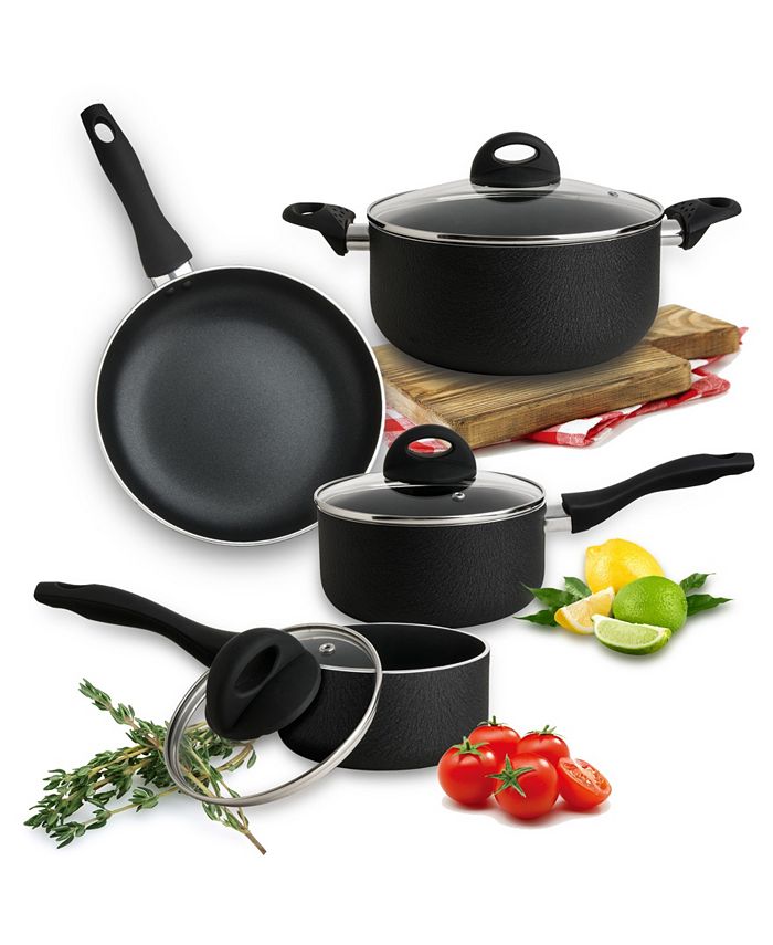 Culinary Edge Textured Exterior 7 Piece Nontick Cookware Set 1QT