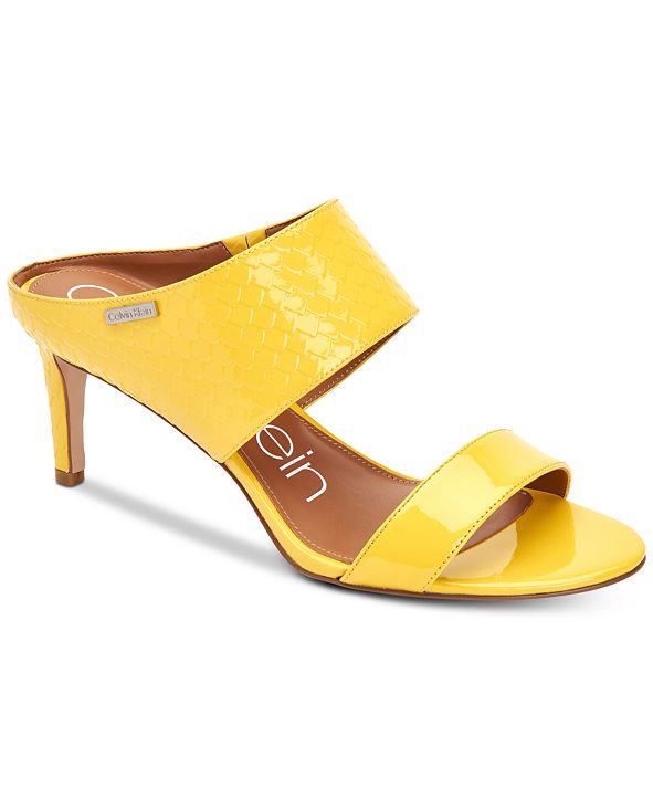 calvin klein women's cecily slip on heeled dress sandals