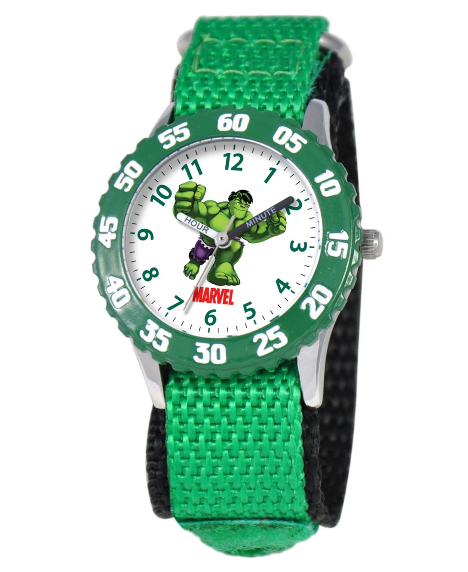 Marvel Watch, Kids Hulk Time Teacher Green Velcro Strap 31mm W000126