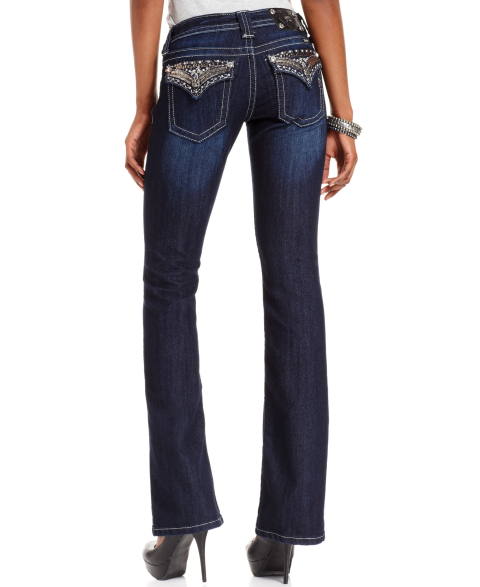 Miss Me Jeans, Bootcut Dark Wash Sequins Hardware   Womens Jeans