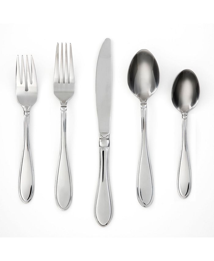 Cambridge Evanston Mirror 45Piece Flatware Set with Chrome Buffet