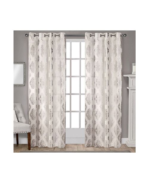 Exclusive Home Augustus Metallic Light Filtering Grommet Top Curtain Panel Pair Reviews Window Treatments Blinds Macy S