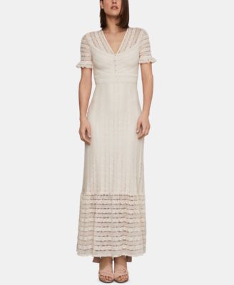 bcbgmaxazria striped floral lace gown