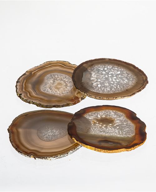 Brasil Home Decor Natural Agate Coasters Set Of Four Reviews Bar Wine Dining Macy S