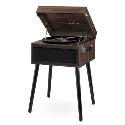 Проигрыватель пластинок Victrola Liberty Bluetooth с подставкой коричневого цвета
