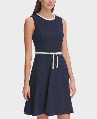 tommy hilfiger chiffon scuba crepe dress