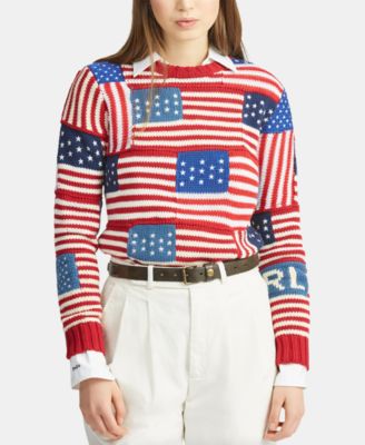 ralph lauren american flag sweater womens