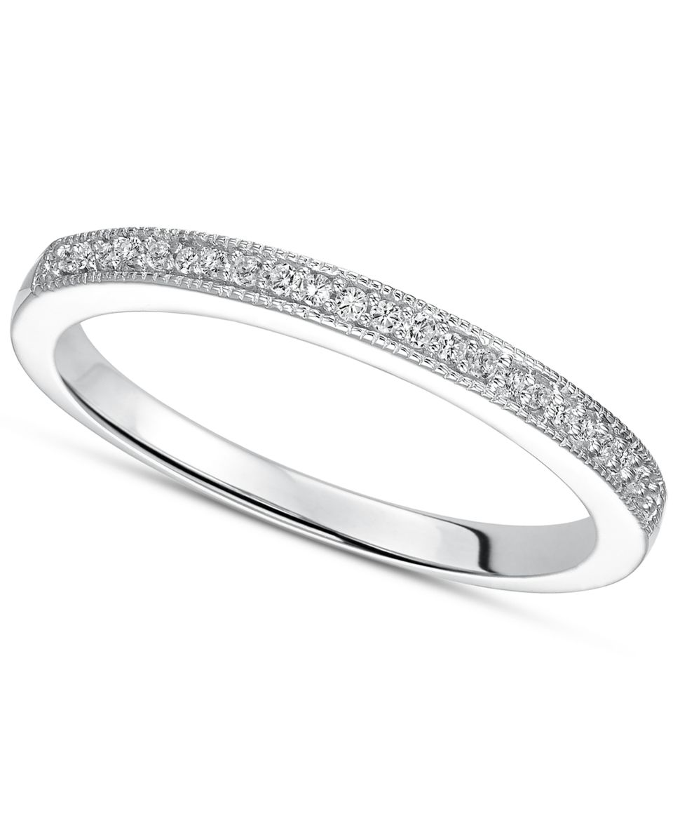 Diamond Ring, Sterling Silver Diamond Wedding Band (1/8 ct. t.w