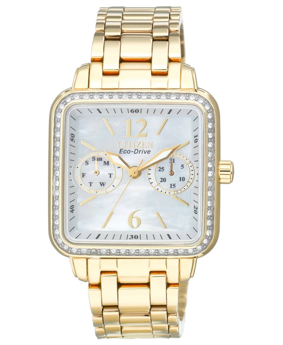 Citizen Watch, Womens Eco Drive Silhouette Gold Tone Stainless Steel