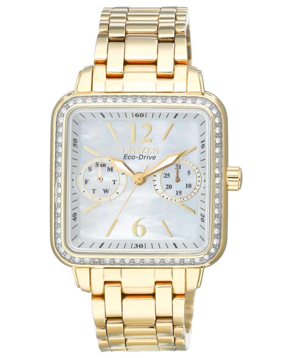 Citizen Watch, Womens Eco Drive Silhouette Gold Tone Stainless Steel