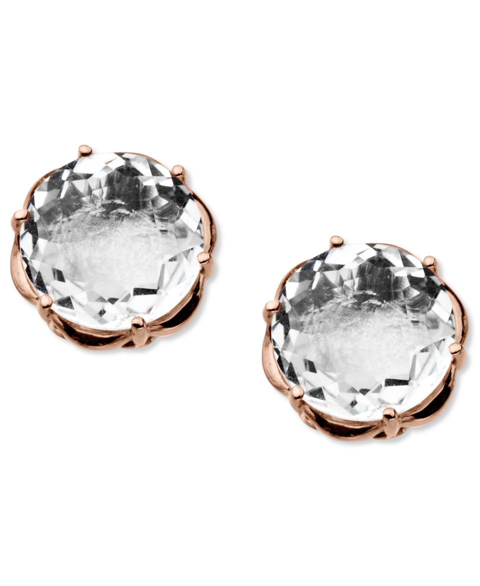 Town & Country Sterling Silver and 14k Rose Gold Earrings, White