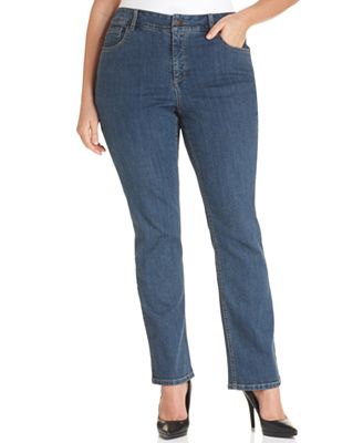 Jones New York Signature Plus Size Jeans, Lexington Straight-Leg ...