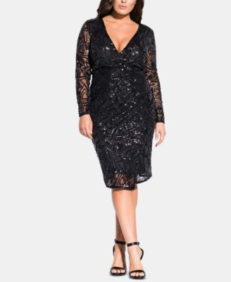 city chic black sequin dress