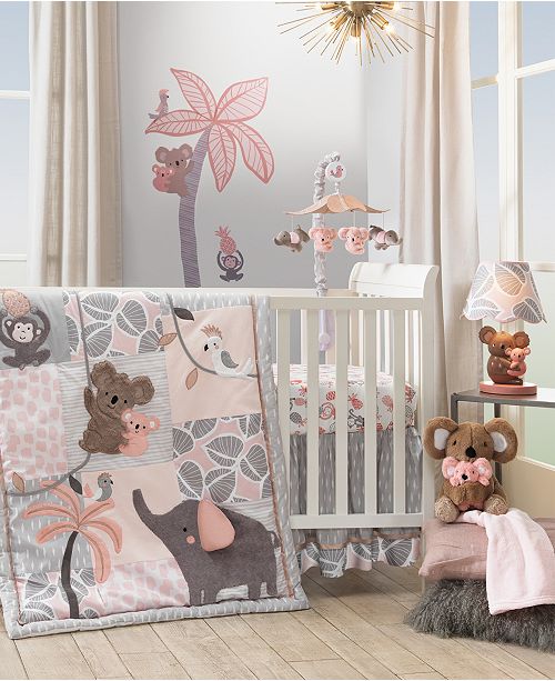 Lambs Ivy Calypso Elephant And Monkey Nursery 4 Piece Baby Crib Bedding Set Reviews Bedding Collections Bed Bath Macy S