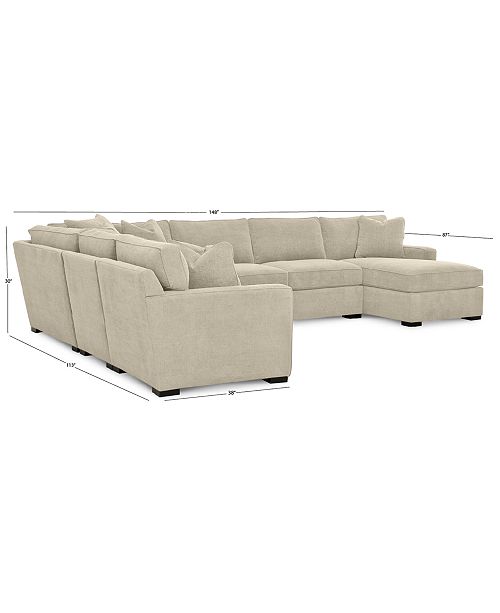 Furniture Radley 5 Piece Fabric Chaise Sectional Sofa Created For Macy S Reviews Furniture Macy S