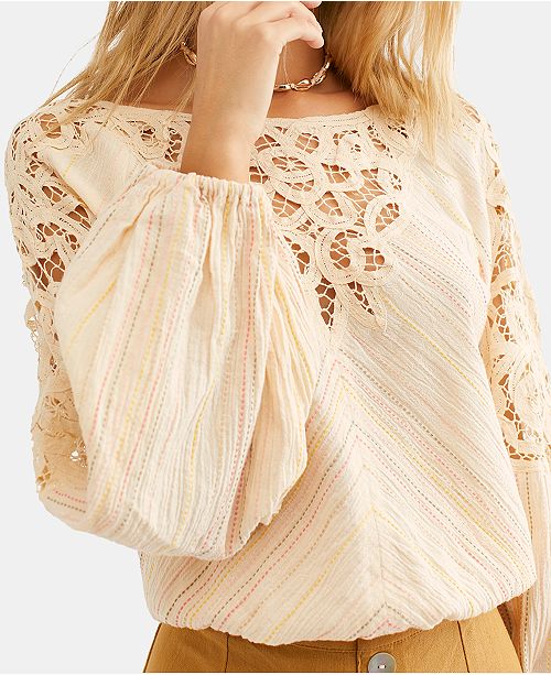 Free People Floating Memories Blouse Reviews Tops Women Macy S