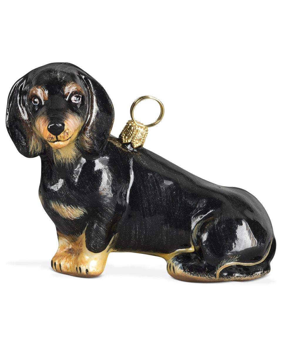 Joy to the World Pet Ornament, Dachshund Black