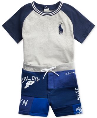 ralph lauren t shirt and shorts set