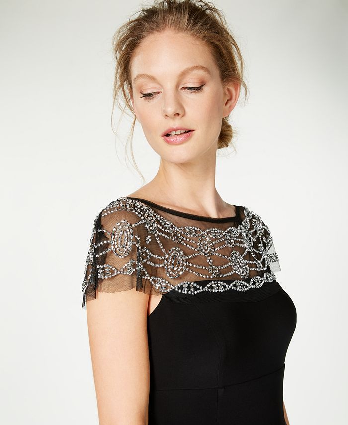 beaded a line gown