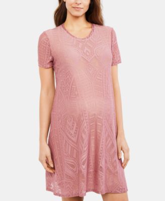 bcbgmaxazria lace short sleeve maternity dress