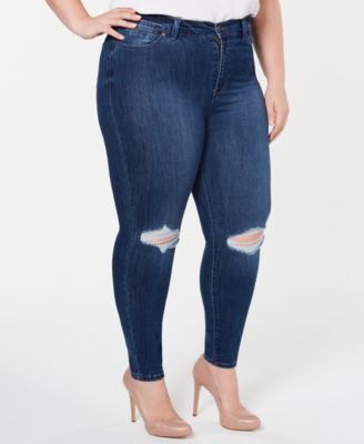 plus size skinny distressed jeans
